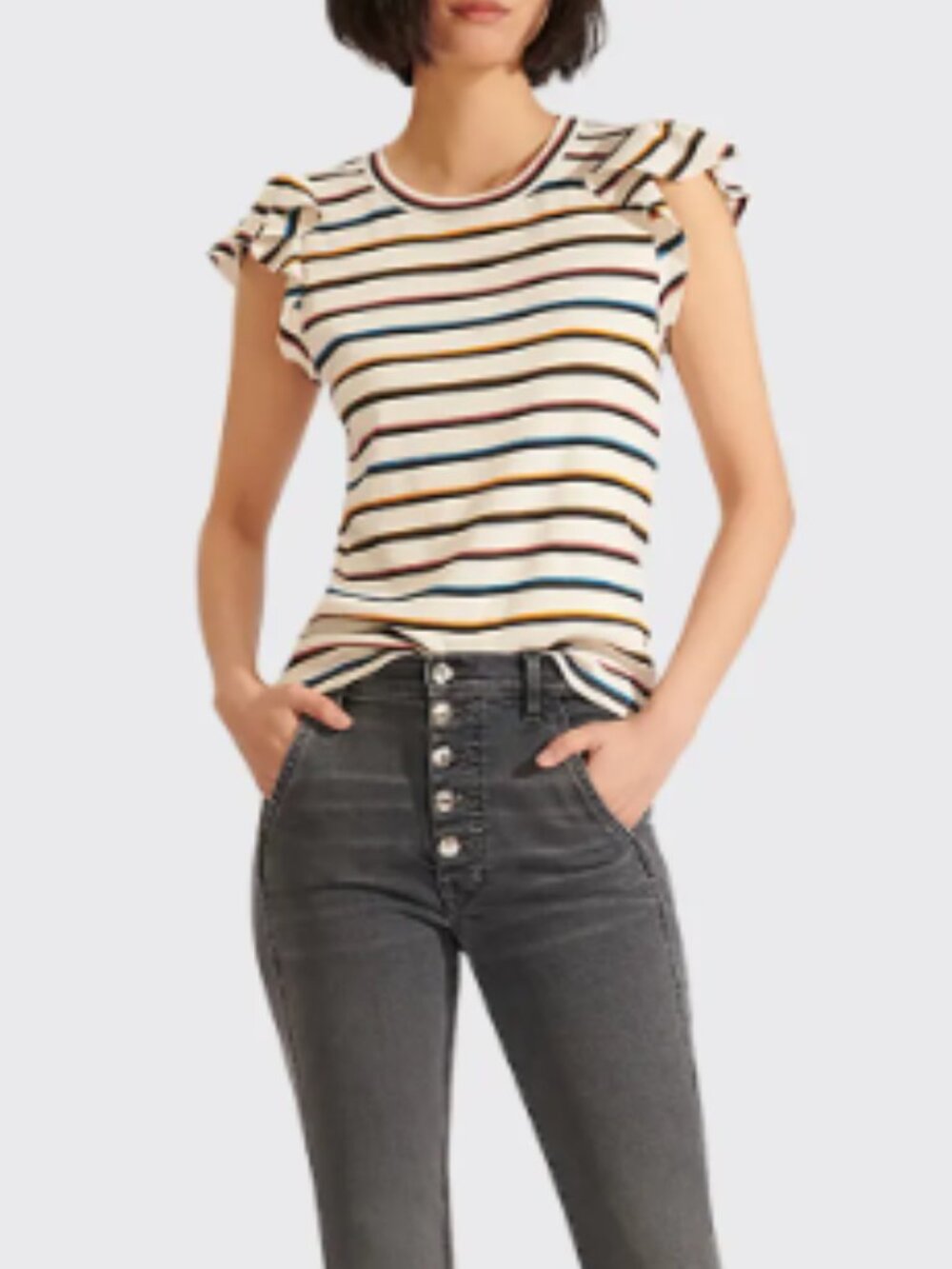 Veronica Beard Priscilla Striped Knit Top